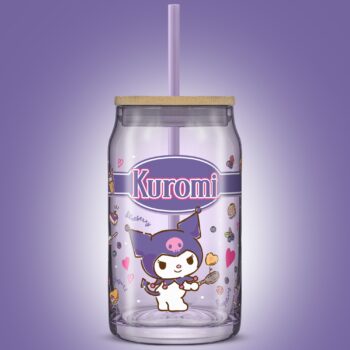 Kuromi Favorite Flavor Lidded Glass Tumbler