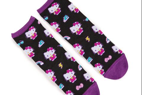 Hello Kitty Purple Crew Sock (Retro Pixel Series)