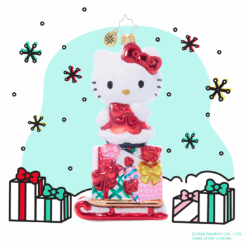 Hello Kitty x Christopher Radko Handmade Glass Ornament (Happy Holidays)