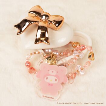 My Melody Latte Bear Beaded Charm Mobile Phone Wrist Strap