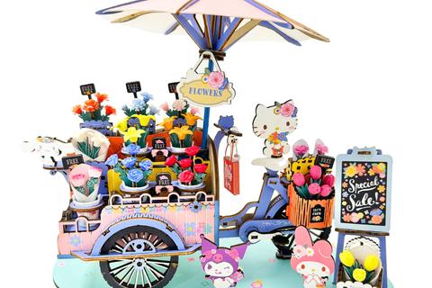 Hello Kitty and Friends Flower Cart 3D Wooden Puzzle