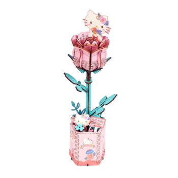 Hello Kitty Pink Rose 3D Wooden Puzzle