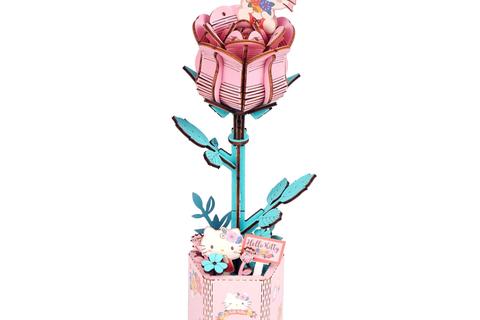 Hello Kitty Pink Rose 3D Wooden Puzzle