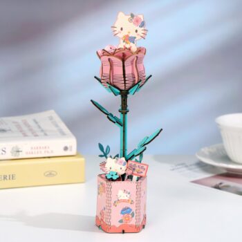 Hello Kitty Pink Rose 3D Wooden Puzzle