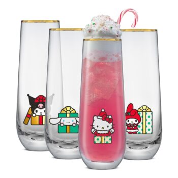 Hello Kitty and Friends Holiday Stemless Flutes