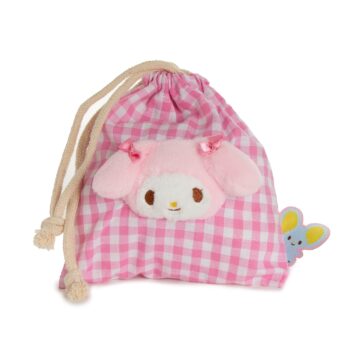 My Melody Drawstring Pouch (Gingham Cafe Series)