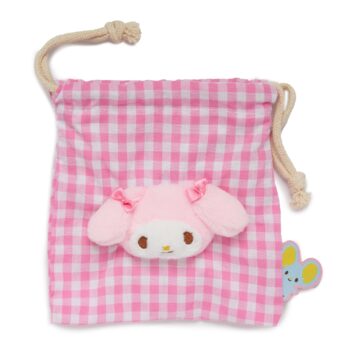 My Melody Drawstring Pouch (Gingham Cafe Series)