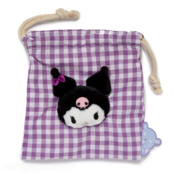 Kuromi Drawstring Pouch (Gingham Cafe Series)